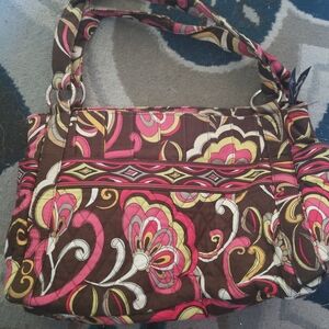Vera Bradley Pink and Brown Floral Shoulder Bag